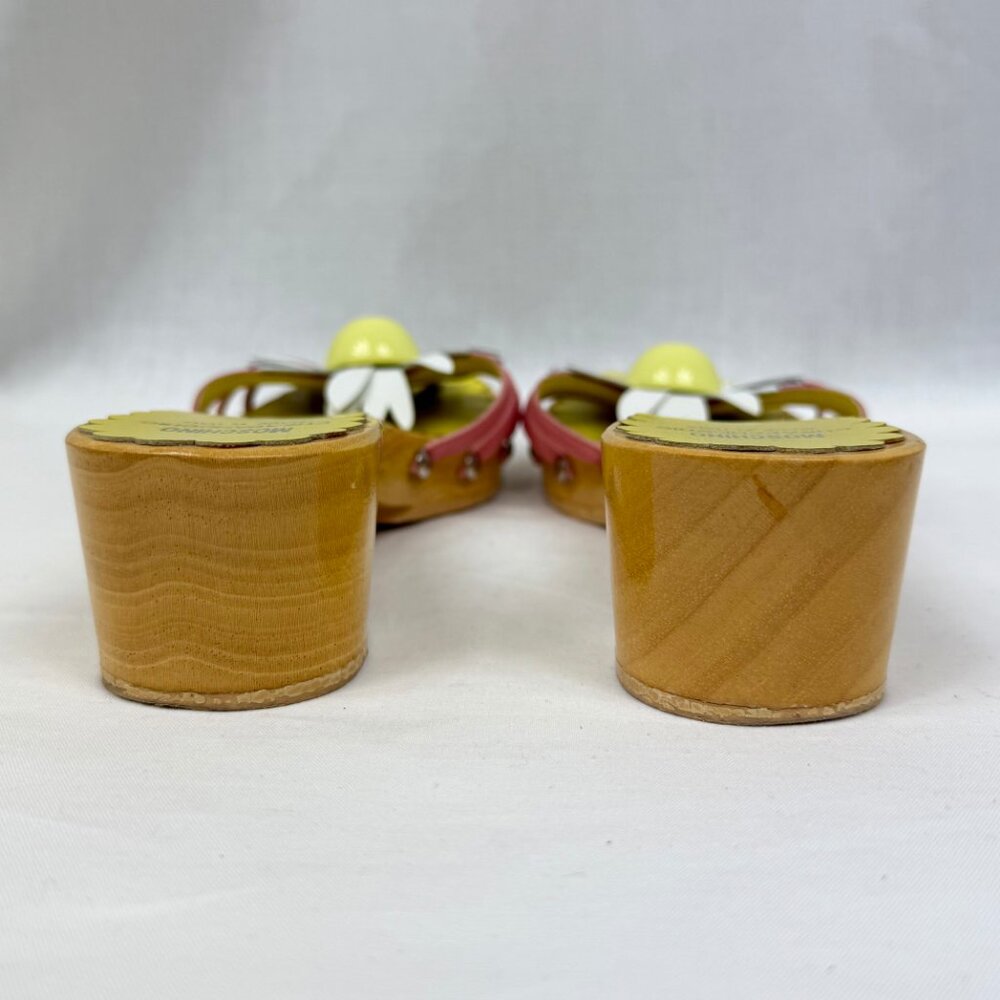 Moschino Cheap & Chic Vintage Platform Daisy Sandals with Wooden Heel, Size US 7 - Picture 9 of 13